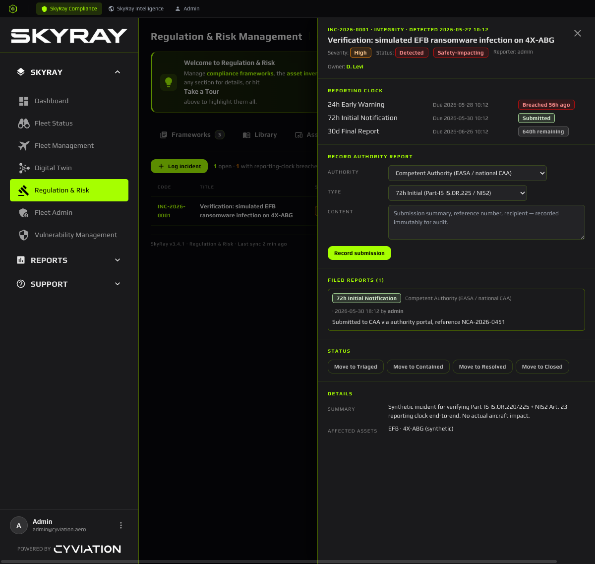 Incidents module